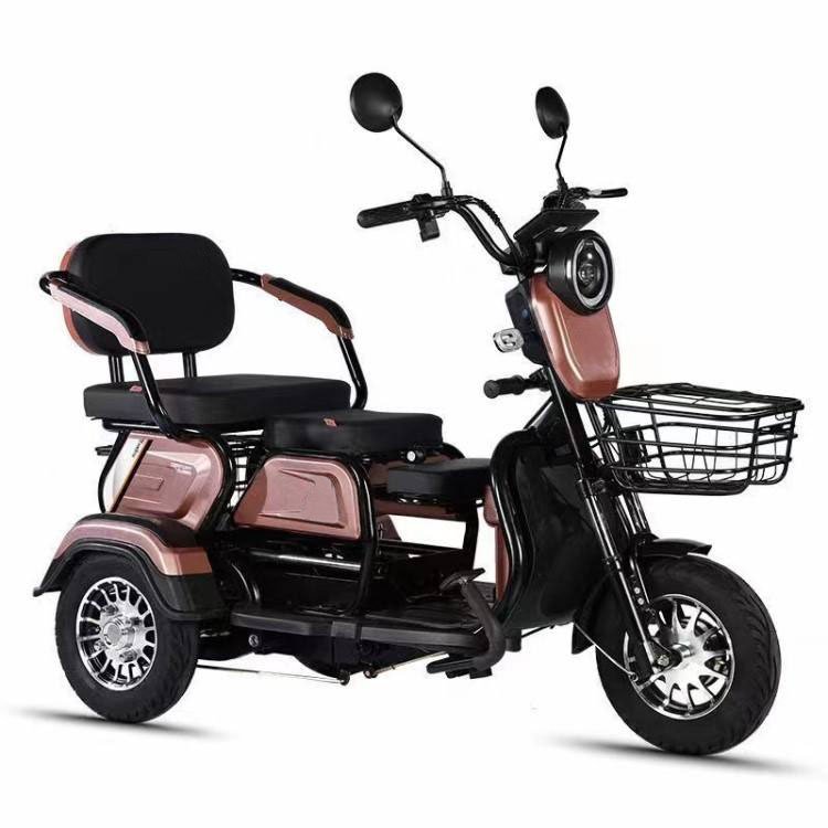 New Energy Ebike Three Seats and Three Wheels Electric Bicycle 12ah 350w Electric Bike Brushless Motor Lead-acid Battery